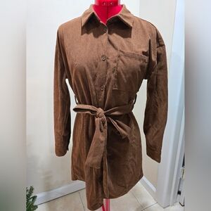 Fashion Nova Brown Long Sleeve Dress